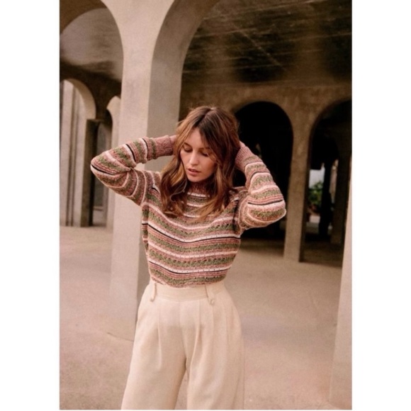 Sezane Marge Sweater Multicolor Stripes - Picture 4 of 9